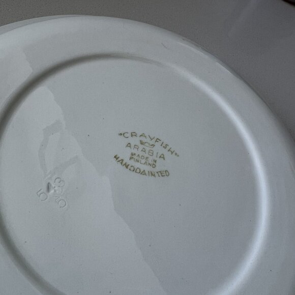 Arabia Finland Crayfish Hand Painted Single Deep Dinner Plate Anja Juurikkala - Picture 4 of 9